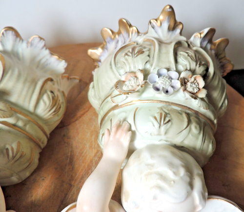 2 Vintage Ardalt Lenwile Cherub Wall Sconces Pockets Planters Japan - Picture 4 of 9