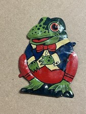 Stampo o giocattolo in metallo sabbia, litografia in latta colorata, anni '40, alto 4"