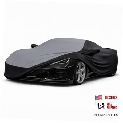 USA C8 Corvette Indoor Car Cover   Custom Fit 2020-2026 C8 Corvette Gray/Black