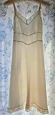 VTG Dutchmaid Nightgown Slip Dress Chemise Cream Sz 32 Coquette Nylon