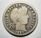 1897-O  BARBER DIME  GOOD  KEY DATE  #1863