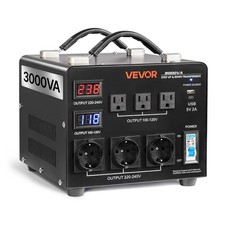 VEVOR Voltage Converter Transformer 3000VA Step Up/Down 110 to 220V/220 to 110V