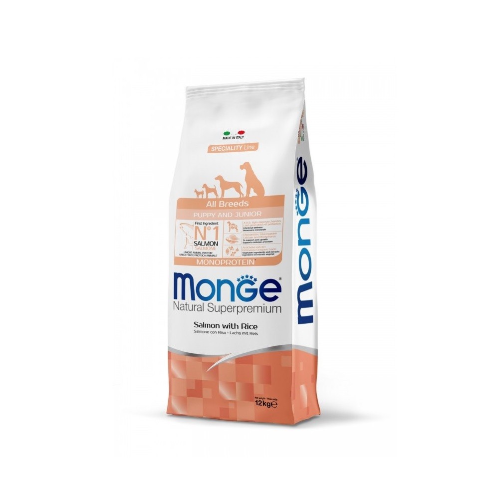 Monge Superpremium Cane AllBreed Puppy&Junior Salmone e Riso 12 kg