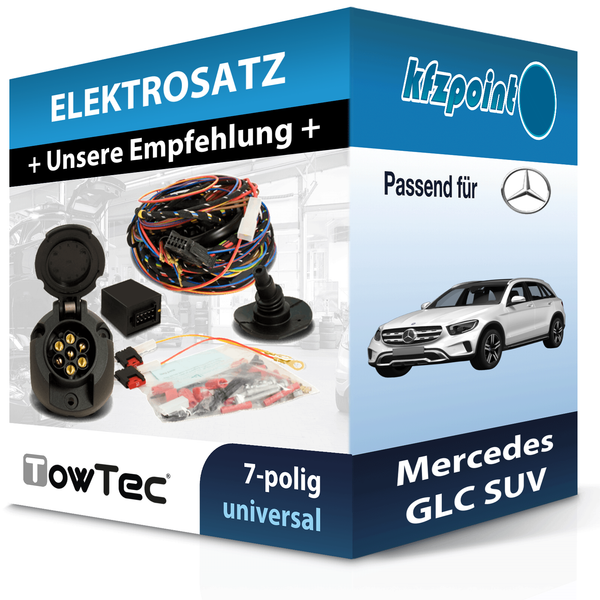 für Mercedes GLC SUV 06.2015-05.2019 Towtec E-Satz 7Polig Universell NEU-image