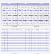 20 Pack Checkbook Register, Check Registers for Personal, Blank Ledger Transacti