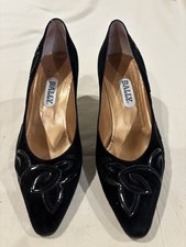 Vintage Bally Womens Black Suede Heels Pumps Shoes - Size 8M