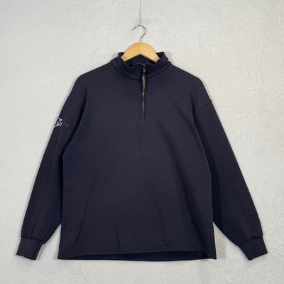 Descente Navy Quarter Zip Pullover Sweatshirt Large
