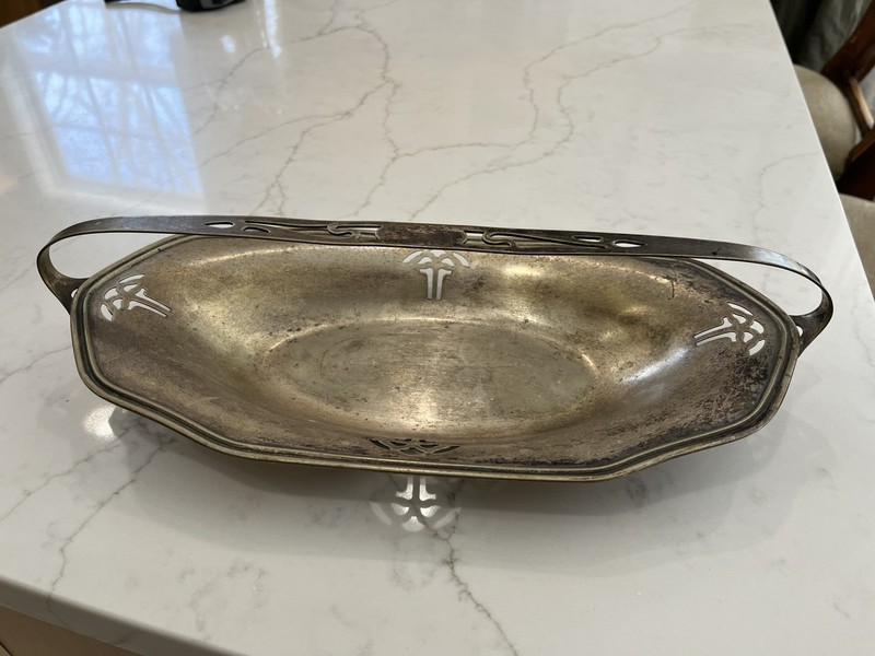 Vintage EPNS Decorative Stylish Silver Plated Fruit Plate Tray with Handle