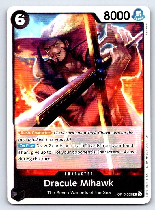 Dracule Mihawk OP16-089 Common The Time of Battle One Piece