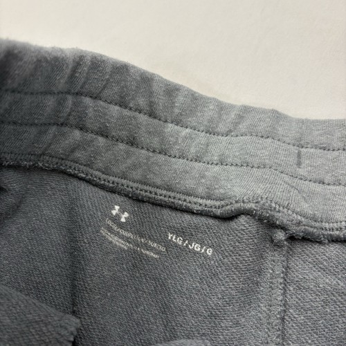 Under Armour Project Rock Shorts Boys Youth Large YL Gray Terry 8" Pockets - Picture 2 of 12