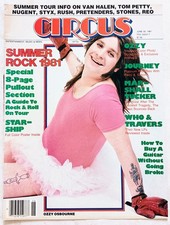 1981 CIRCUS MAGAZINE~COVER ONLY~OZZY OSBOURNE~POSTER PINUP FULL PAGE WALL ART