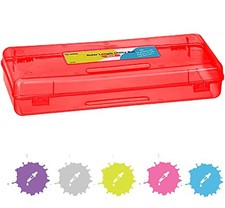 Enday Pencil Box Red, Storage Organizer Utility Box, Multipurpose Long Ruler ...