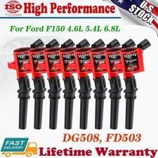 HIGH PERFORMANCE Ignition Coils 8 Pack for Ford F150 F250 4.6L 5.4L FD503 DG508