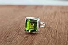Peridot Ring 925 Sterling Silver Statement Handmade Beautiful Ring All Size RR-8