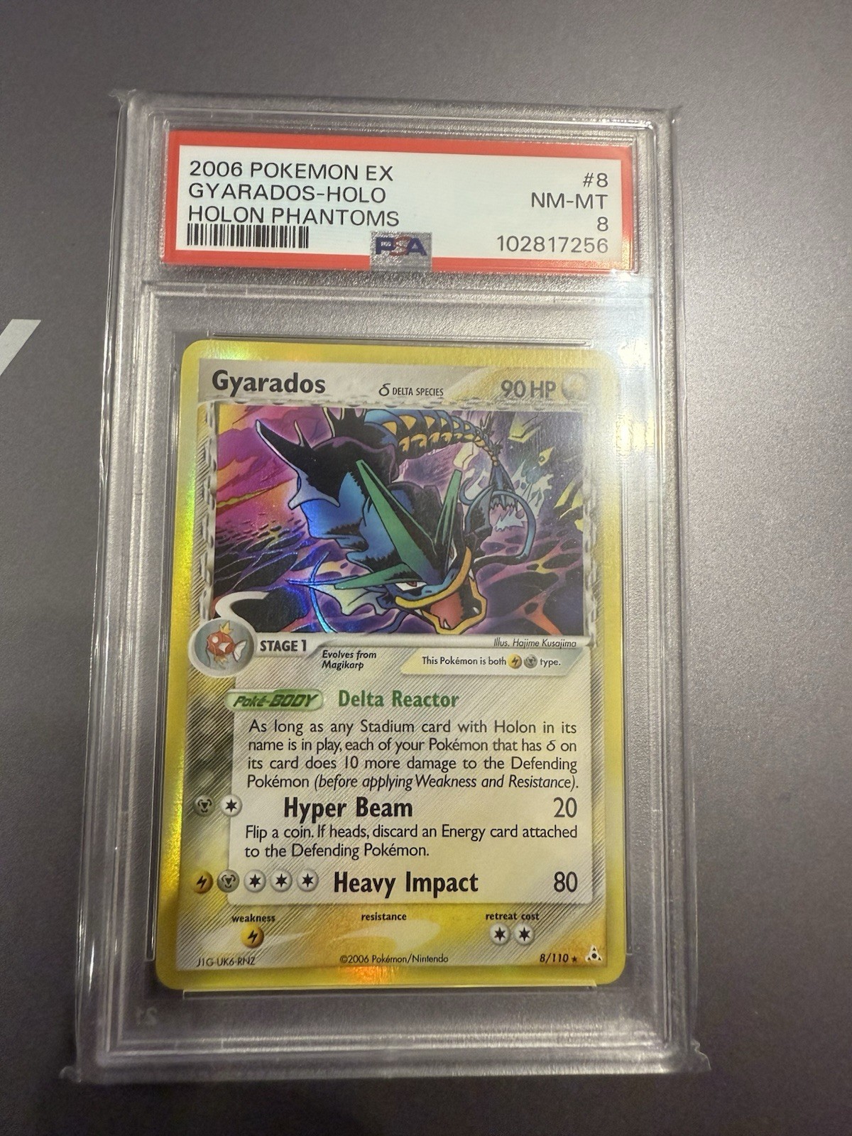 Pokemon Gyarados EX Holon Phantoms Holo Rare #8 PSA 8