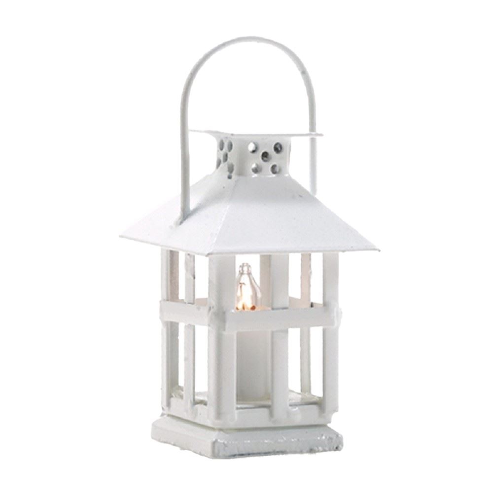 Dolls House White Lantern with Candle Light 12V Lamp Electric Lighting