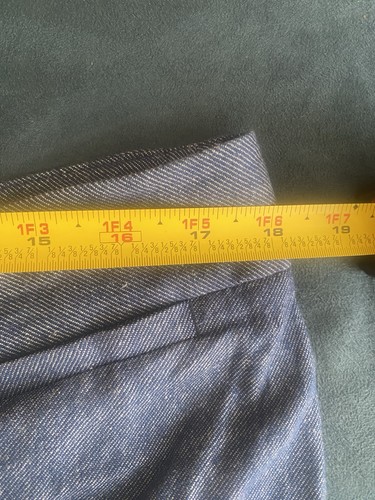 Talbots Blue Straight Wide Leg Pants 12 Womens High Rise Cotton Linen Preppy - Bild 4 von 9
