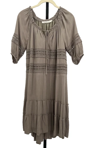 Solitaire by Ravi Khosla Crochet Boho Gypsy Peasant Dress - Size XS