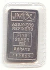 JM Johson Matthey 5 Gram Silver Bar, Vintage, 0.999, JM Assayers, Refiners