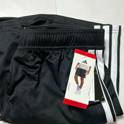 adidas  M 3S Short Men's Black/White Athletic Shorts M 7'' Elastic Waist Logo