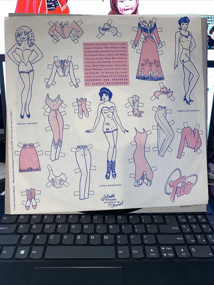 Dolly Parton Linda Ronstadt Emmylou Harris-Trio Vinyl (1987) Warner 25491 - Image 3 of 4