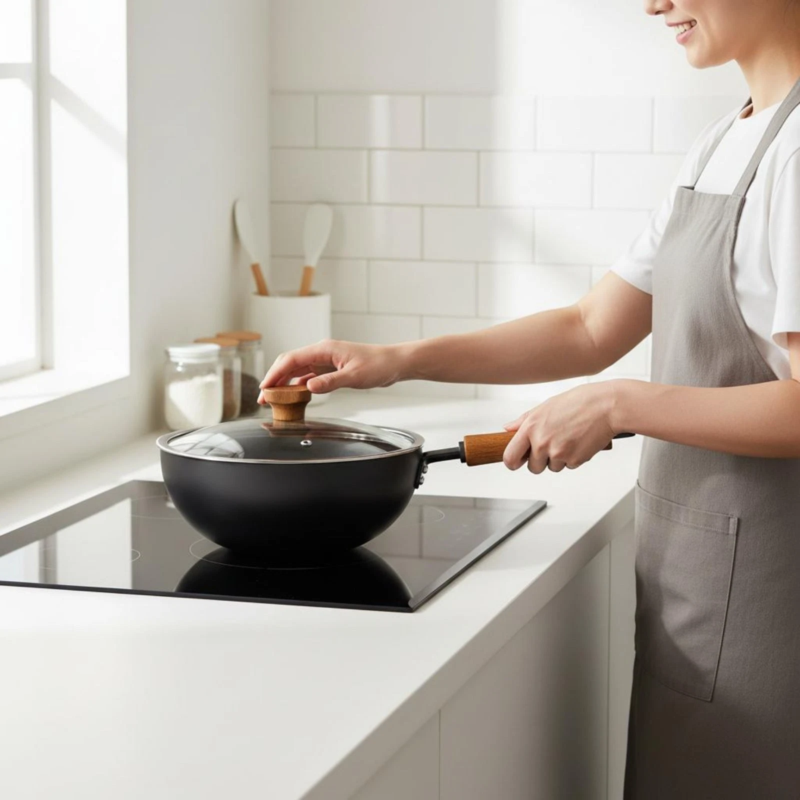 Hand Handcrafted Wok No Coating Iron Wok Pan Nonstick for Stovetop Cooking
Opens in a new window or 