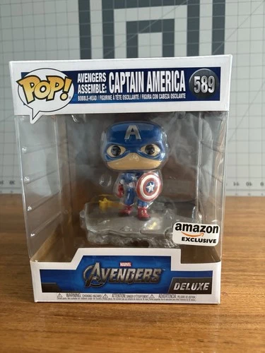 Funko Pop! Deluxe: Avengers Assemble: Captain America - Amazon (Exclusive) #589