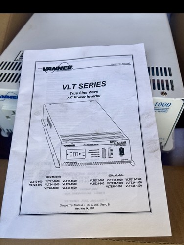 Vanner VLT12-1000 Power Inverter 1000 Watt New Open Box - Picture 2 of 3