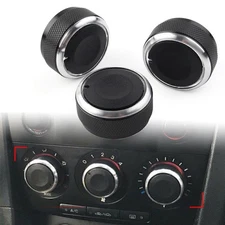 3Pcs Air Condition A/C Panel Control Switch Knob Cover For Mazda 3 M3 2004-2009