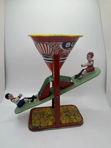 Vintage J Chein & Co. Busy Mike See Saw Tin Toy