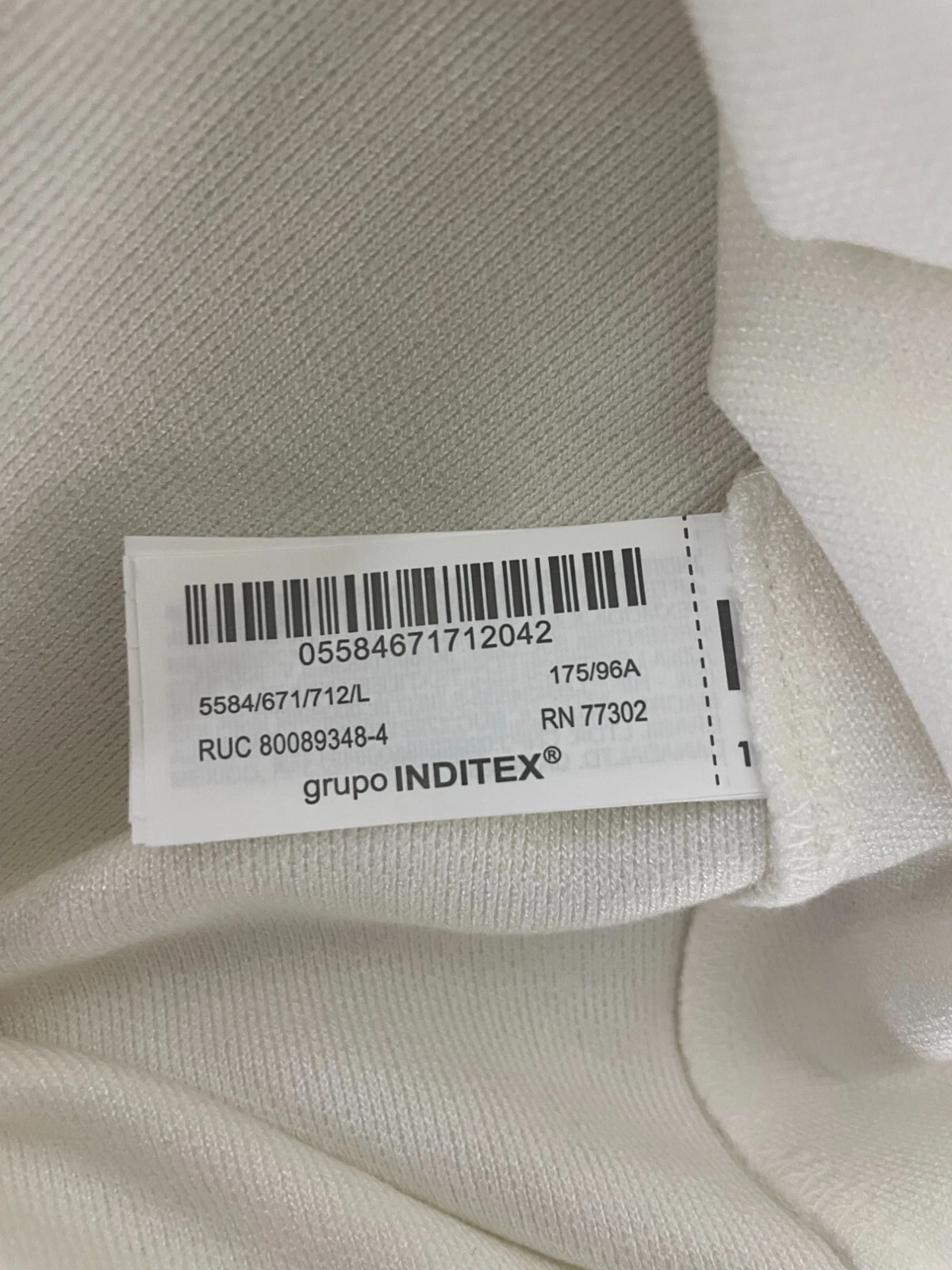 OFF WHITE Abito donna midi Zara taglia L bianco sporco finto collo increspato elasticizzato 5584 671 nuovo senza etichette