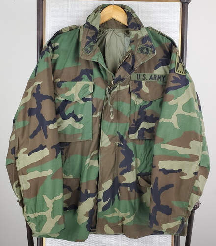 VTG US ARMY Size Medium Mens Master Sargent Cold Weather Woodland Camo Jacket