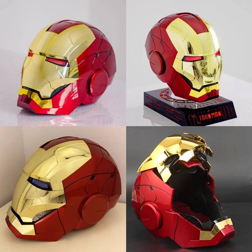 AUTOKING 1:1 Wearable JARVIS Voice Control Cosplay Iron Man MK5 Helmet Mask Gift - Foto 16 di 50