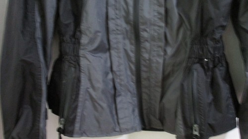 OLYMPIA MOTO SPORTS Black & Gray MESH LINED NYLON JACKET~Women's Large - Picture 3 of 5
