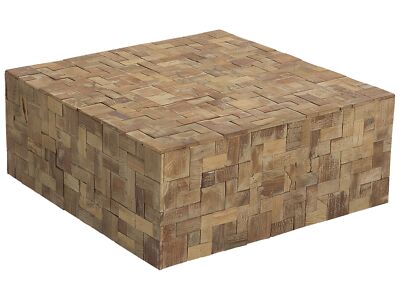 Couchtisch Teakholz hellbraun quadratisch 80 x 80 cm Gambo