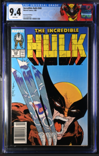 Incroyable Hulk #340 CGC 9.4 *NEWSSTAND*Hulk VS Wolverine Iconic McFarlane Cover - Photo 1/4