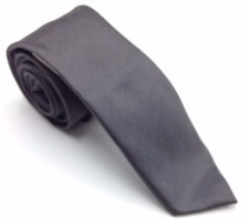  124 Kenneth Cole Mens Solid Gray Dress Necktie Silk Slim Classic Neck Tie 58x3
