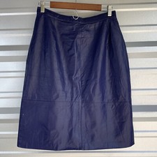 Vintage Genuine Leather Purple Pencil Skirt Size Medium Comint