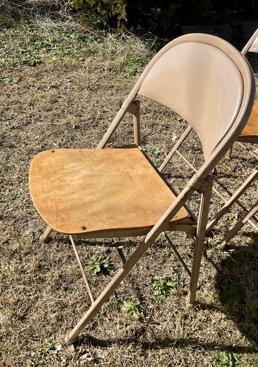 Vtg mid century mcm American Seating Co. Metal & Wood