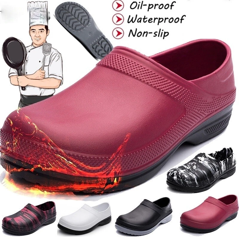 Chef Shoes Kitchen Unisex Non slip Oil resistant Waterproof Leather Plus Size