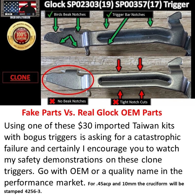 Комплект нижних деталей для Glock 19 от оригинального производителя поколение 3 G19 LPK 9 мм подлинный заводской оружейник в сборе - Изображение 4 из 4