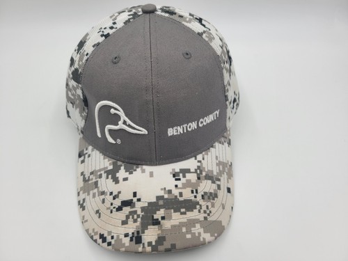 Ducks Unlimited Benton County Arkansas Digital Camo Adjustable Hat Cap Men Gray