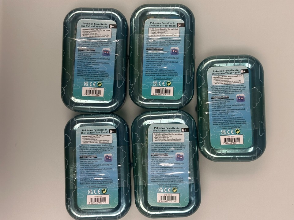Pokemon Sinnoh Stars Mini Tins (x5) New & Factory Sealed Booster