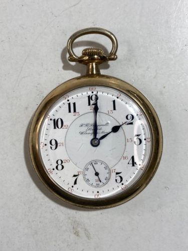 Antique Hamilton 21 Jewels Gold Plated Pocket Watch, Runs (5-#141) - Picture 1 of 5