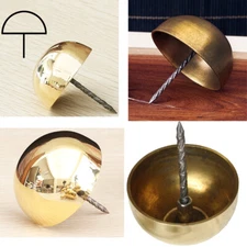 Antique Brass Retro Upholstery Pins Furniture Tack Craft Sofa Chair Nail Big Cap