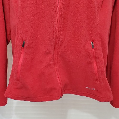 Eddie Bauer Jacke Damen groß rosa durchgehender Reißverschluss Tasche Fleece Polartec Wandern - Bild 5 von 15