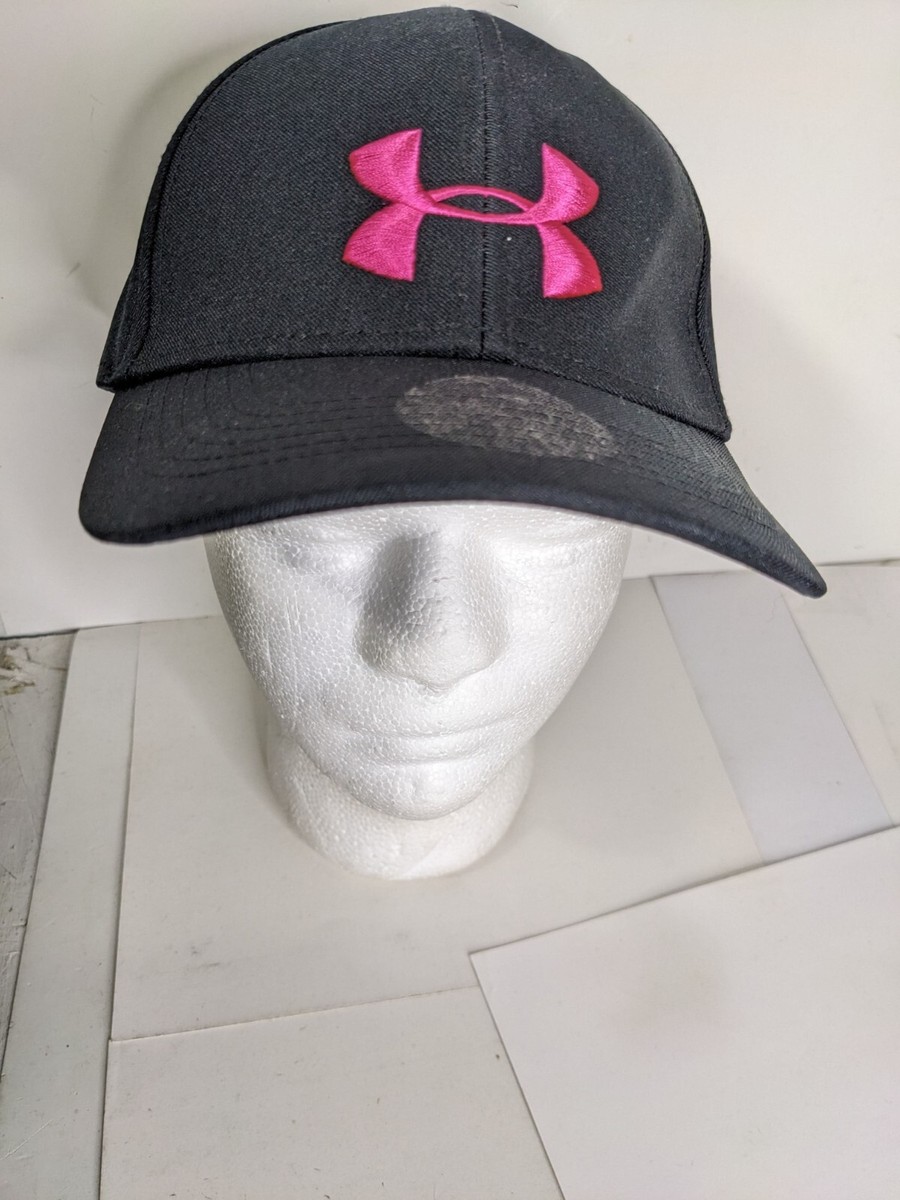 Under Armour hat strapback Womens black with pink logo sticker