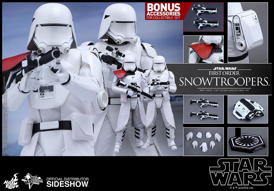 1/6 Star Wars Movie Masterpiece First Order Snowtroopers Set Hot
