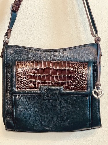 BRIGHTON Vintage Handbag Wallet Organizer Drop Down Purse Hobo Shoulder Bag EUC - Picture 7 of 19