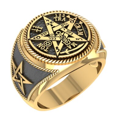 Ceremonial Magic Seal of Solomon Tetragrammaton Ring Brass Jewelry